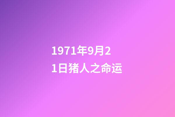 1971年9月21日猪人之命运 (1971年1月9日出生人的命运)-第1张-观点-玄机派